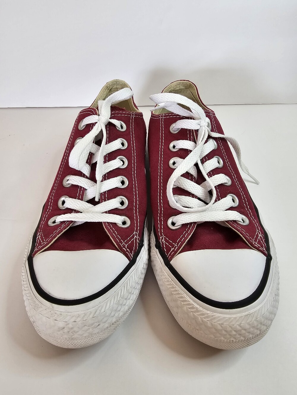 Converse All Star Low Top Chuck Taylor Burgundy Sz 7 Streetwear Casual Sneakers - Picture 2 of 10